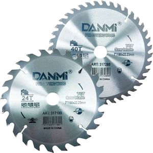 Kit 2 Lamina Disco De Corte Circular Prata Madeira 180-180-mm