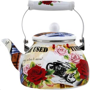 Chaleira Premium Aço Esmaltada Retrô Vintage 2,5l Bike