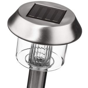 Luminária Solar Luz De Led Jardim Inox Acrílico
