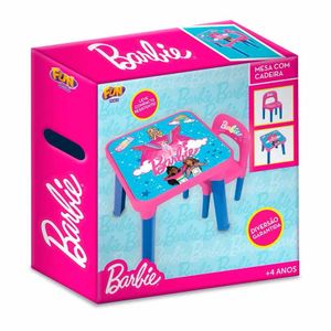 Mesa Com Cadeira Para Atividades Barbie Fun Divirta-se