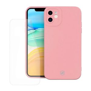Kit Capa Silicon Cloud Rosa E Pelicula Hydrogel Hd Para Iphone 11 - Gshield