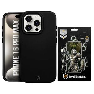 Kit Capa Silicon Premium E Película Hydrogel Hd Para Iphone 16 Pro Max - Gshield
