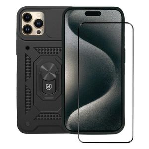 Kit Capa Dinamic Cam Protection E Pelicula Ultra Glass Preta Para Iphone 15 Pro Max - Gshield