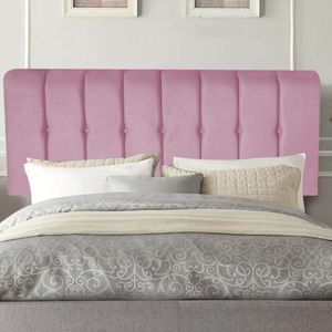 Painel Estofada Kiara 160cm Queen Size Box Quarto Suede Rosa Bebê - Gat Magazine