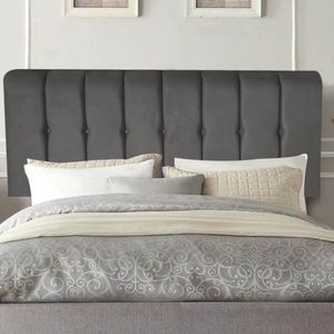 Painel Estofada Kiara 140cm Casal Box Quarto Corino Cinza - Gat Magazine