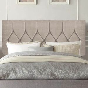 Painel Estofada Istambul Botão Capitonê 195cm King Size Para Cama Box Quarto Corino Bege - Gat Magazine
