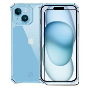 Kit Capa Clear Proof E Pelicula Ultra Glass Para Iphone 15 Plus - Gshield