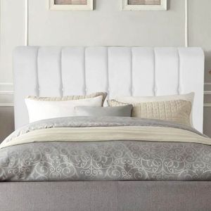 Cabeceira Estofada Kiara 195cm King Size Box Quarto Corino Branco - Gat Magazine