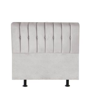 Cabeceira Estofada Kiara 90cm Solteiro Box Quarto Suede Cinza Claro - Gat Magazine