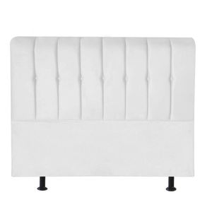 Cabeceira Estofada Kiara 160cm Queen Size Box Quarto Corino Branco - Gat Magazine