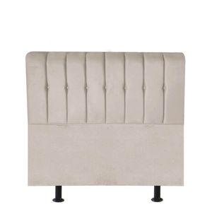 Cabeceira Estofada Kiara 90cm Solteiro Box Quarto Corino Bege - Gat Magazine