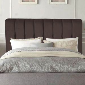Cabeceira Estofada Kiara 195cm King Size Box Quarto Corino Marrom - Gat Magazine