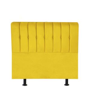 Cabeceira Estofada Kiara 100cm Solteiro Box Quarto Corino Amarelo - Gat Magazine