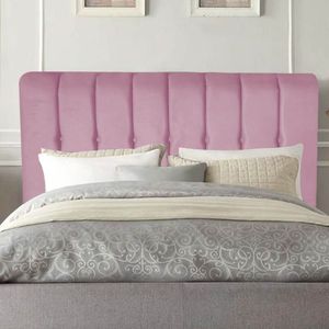 Cabeceira Estofada Kiara 160cm Queen Size Box Quarto Suede Rosa Bebê - Gat Magazine