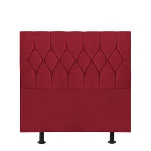 Cabeceira Estofada Istambul Capitonê 90cm Solteiro Box Quarto Suede Vermelho - Gat Magazine