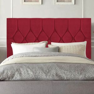 Cabeceira Estofada Istambul Capitonê 140cm Casal Box Quarto Corino Vermelho - Gat Magazine