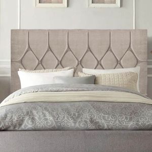 Cabeceira Estofada Istambul Capitonê 160cm Queen Size Box Quarto Corino Bege - Gat Magazine