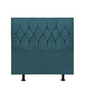 Cabeceira Estofada Istambul Capitonê 100cm Solteiro Box Quarto Suede Azul Turquesa - Gat Magazine