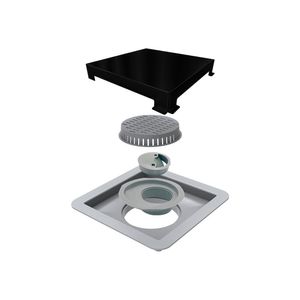 Ralo Linear Elleve Square 4243 15x15 Com Tampa Black Matte