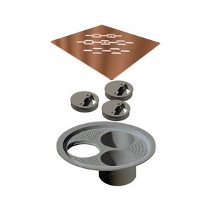 Grelha Para Ralo Linear Elleve Quadrada 4028 15x15 Red Gold
