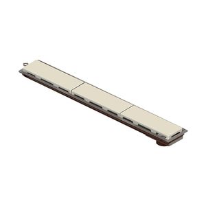 Ralo Linear Novii Sifonado 4235 75cm Saída Na Extremidade Com Tampa Bege 4235