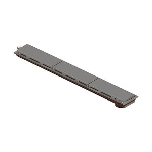Ralo Linear Novii Seco 4229 75cm Saída Na Extremidade Com Tampa Cinza 4229