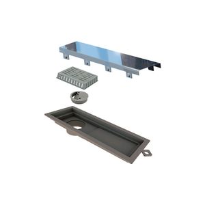 Ralo Linear Novii Seco 2936 25cm Saída Na Extremidade Com Tampa Inox Polida 2936