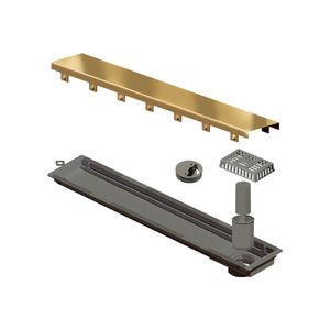 Ralo Linear Elleve Versatile 4253 50cm Saída Na Extremidade Com Tampa Gold