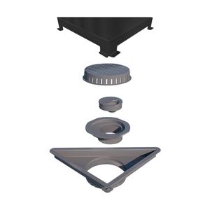 Ralo Linear Elleve Vertex Triangular 5634 16x16x22 Com Tampa Grafite