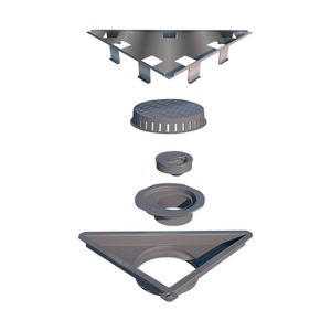 Ralo Linear Elleve Vertex Triangular 5207 16x16x22 Com Tampa Oculta 5207