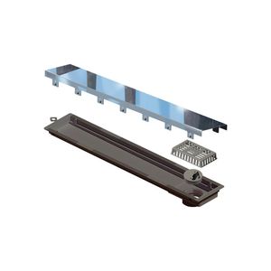 Ralo Linear Novii Seco 4220 50cm Saída Na Extremidade Com Tampa Inox Polida 4220