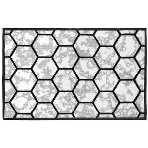 Tapete Cozinha Cleankasa Marmore Hexagonal Cinza 0,50x0,75m