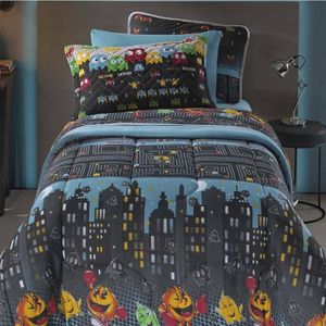 Edredom Solteiro Liverpool Kids Dupla Face Malha Estampada 3 Peças - Game On