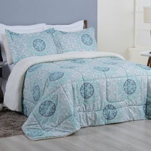 Edredom Solteiro Coberdrom Top Line Estampado Hipercal/sherpa 2 Peças - Lotus