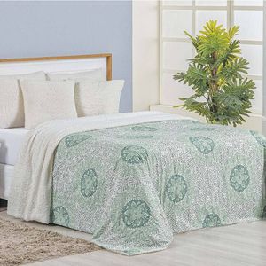 Cobertor Queen Top Line Estampado Hipercal/sherpa 1 Peça - Lotus