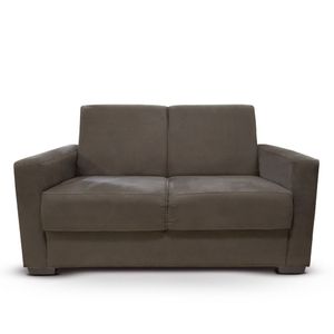 Sofá Estofado 2 Lugares Sala Estar Recepção Natália Suede Marrom
