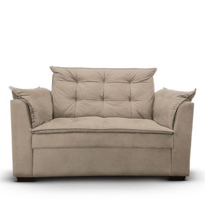 Sofá 2 Lugares Para Sala Moderno Confortável Andreia Suede Bege