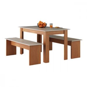 Mesa Com Bancos Primor 135x75 Cinamomo E Areia Zanzini Cinamomo-areia