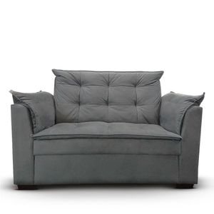 Sofá 2 Lugares Para Sala Moderno Confortável Aurora Suede Cinza