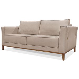 Sofa Balli 2 Lugares 190cm Pes Madeira Linho 222 Areia Ezz Areia