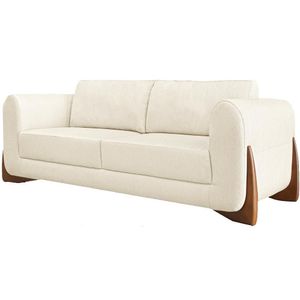 Sofa Jolie 2 Lugares 180cm Pes Boomerang Linho 212 Natural Ezz Natural