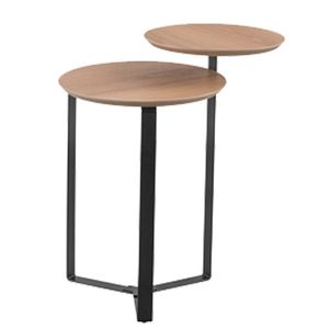 Mesa Lateral 02 Tampos Chanfrada Pe Metal Preto Hanover Artesano Hanover Preto