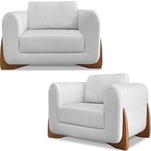 Kit 2 Poltronas Jolie 1 Lugar Pes Boomerang Linho Grigio Ezz Grigio