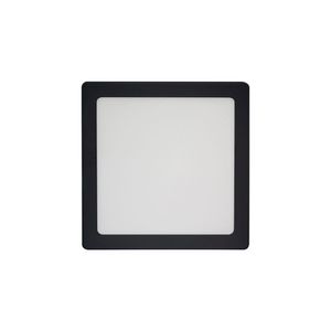 Painel De Led Blumenau Slim Quadrado De Sobrepor 12w Bivolt Preto 4100k Luz Neutra