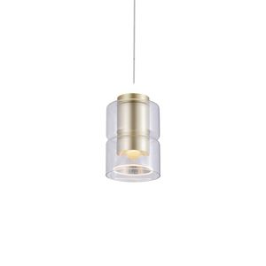 Lustre Pendente Nordecor Roz 2698 Dourado Fosco Led Bivolt Dourado Fosco 2698