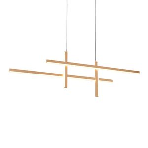 Lustre Pendente Nordecor Ashi 2790 Preto - Ouro Champagne Led Bivolt Preto - Ouro Champagne 2790