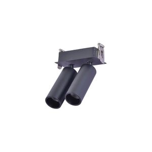 Spot Direcionável De Embutir Nordecor Kona Duplo Led Alto Irc 97 Bivolt Preto 2700k Luz Amarela