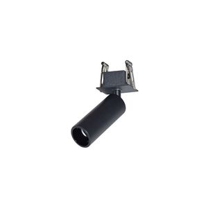 Spot Direcionável De Embutir Nordecor Kona Canopla Quadrada Led Alto Irc 97 3w Bivolt Preto 2700k Luz Amarela