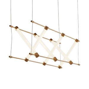 Lustre Pendente Nordecor Juli 2732 Dourado Fosco Led Bivolt