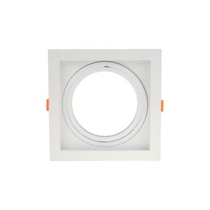 Spot De Embutir Recuado Nordecor Flea Para 1 Lâmpada Ar111 Quadrado Branco 6199